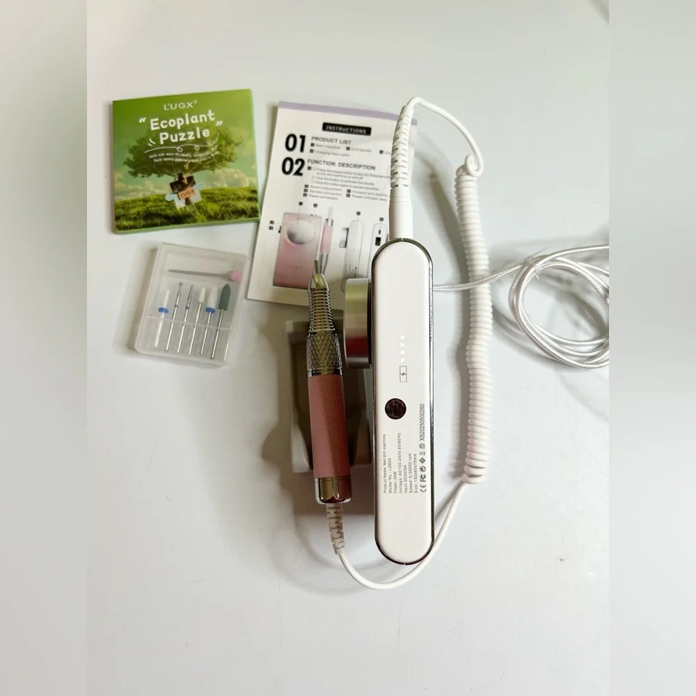 L'UGX Pink Leather Professional Nail Drill LG902
